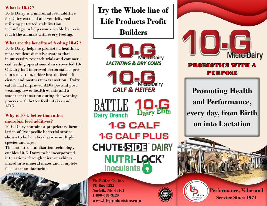 Livestock probiotics, 10-G Livestock Probiotics, Life Products - Vit-E-Men
