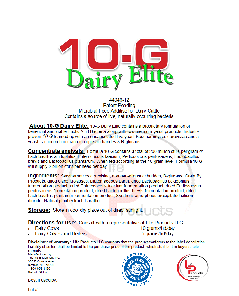 livestock probiotics, 10-G Elite Livestock Probiotics, Life Products - Vit-E-Men